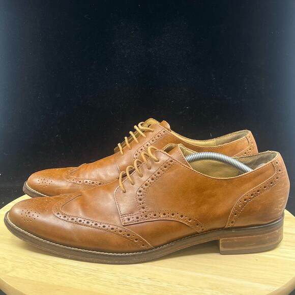 Cole Haan Grand OS Men's 12 M Brown Wingtip Oxford Madison Medallion Leather - Picture 7 of 10
